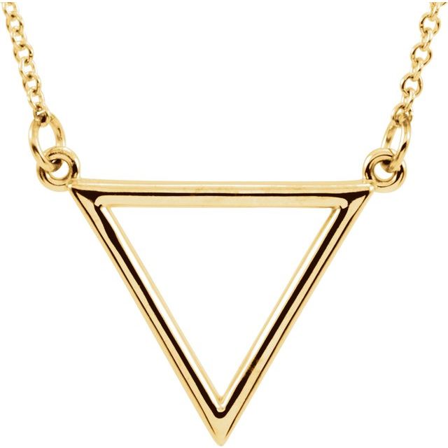 14K Yellow Triangle 16 Necklace
