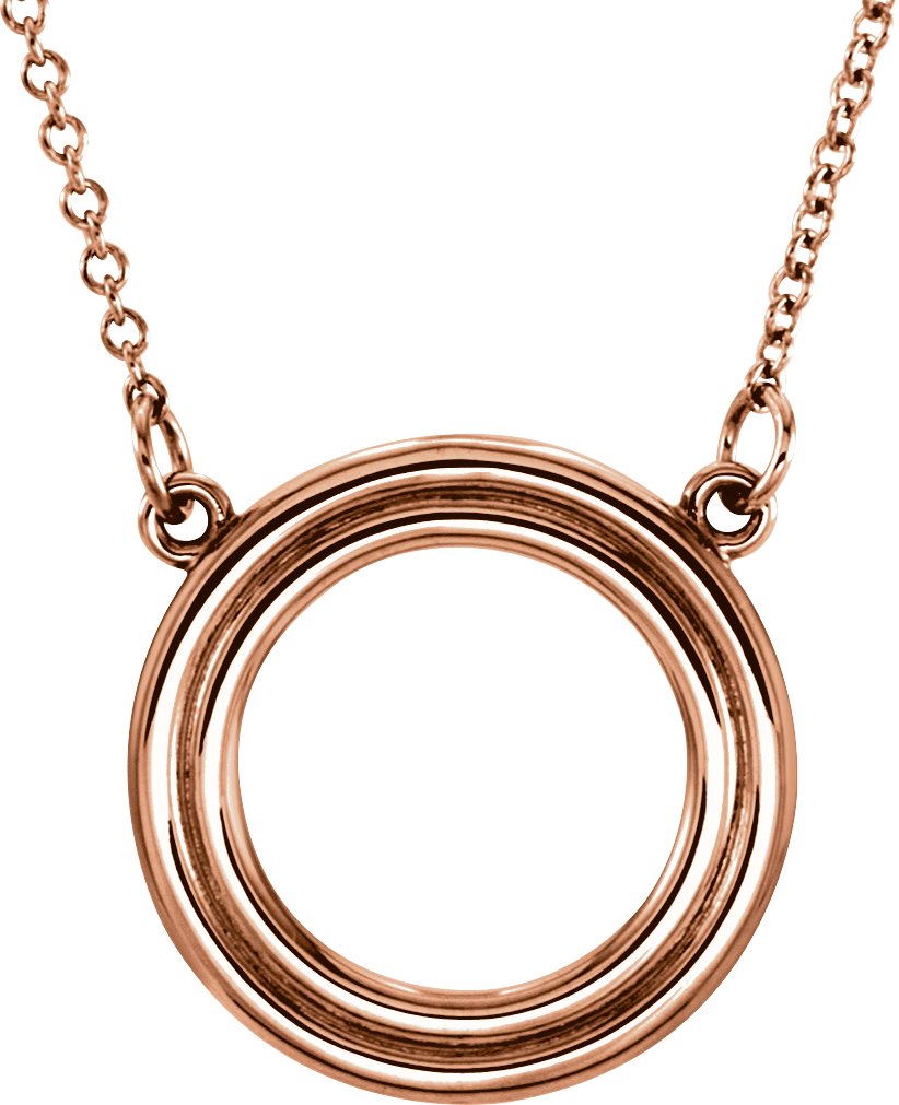 14K Rose Circle 16" Necklace