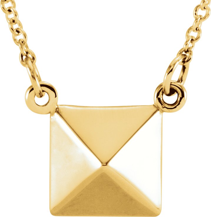 14K Yellow Pyramid 16.25" Necklace