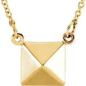 14K Yellow Pyramid 16.25" Necklace