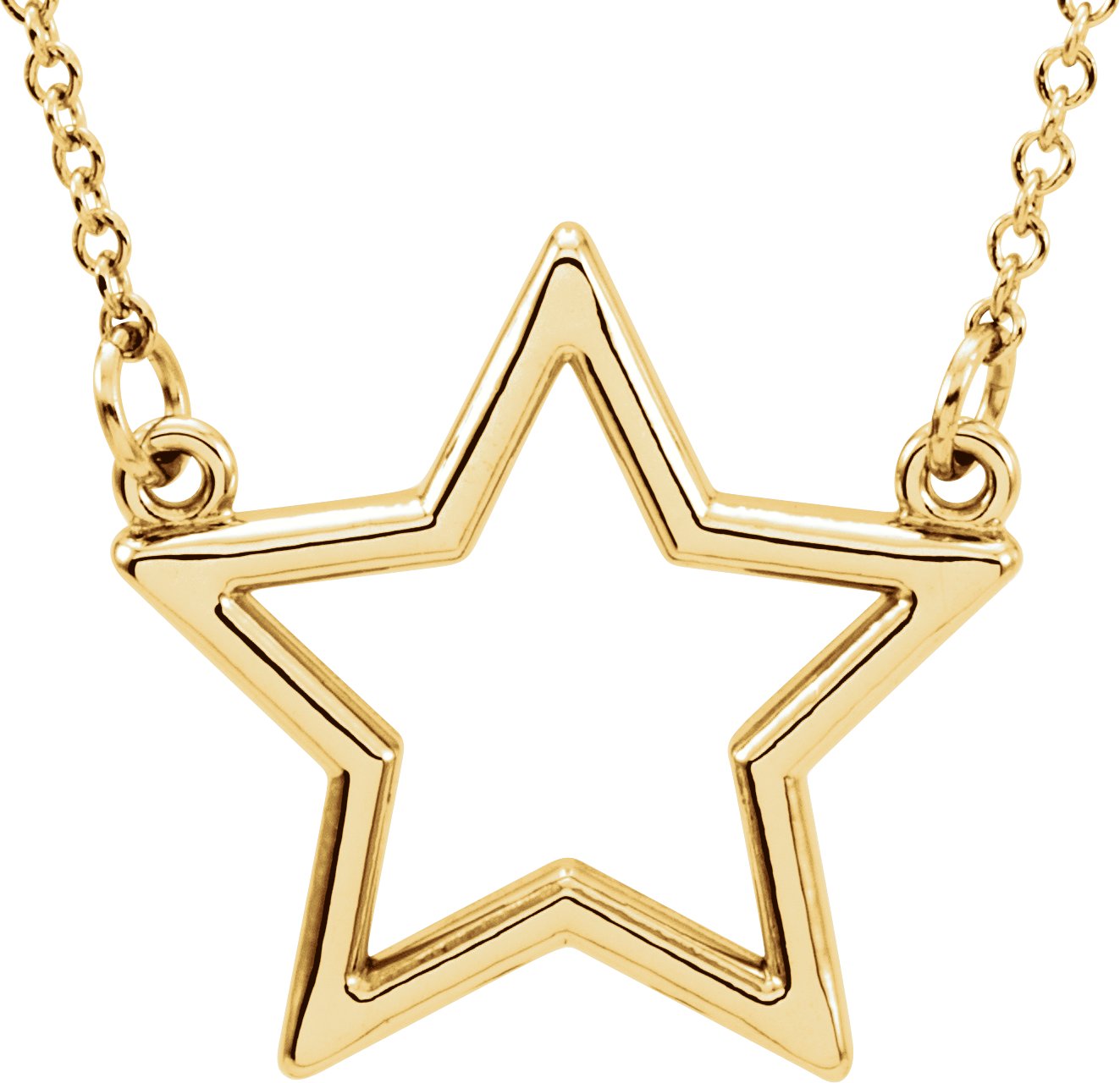 14K Yellow Star 16" Necklace 