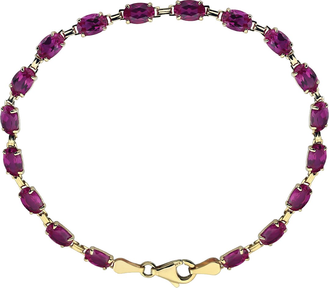 14K Yellow Lab-Grown Ruby 7.25" Bracelet