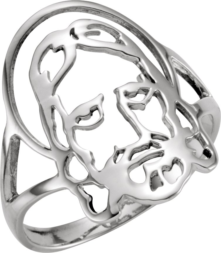 Sterling Silver Face of Jesus Ring