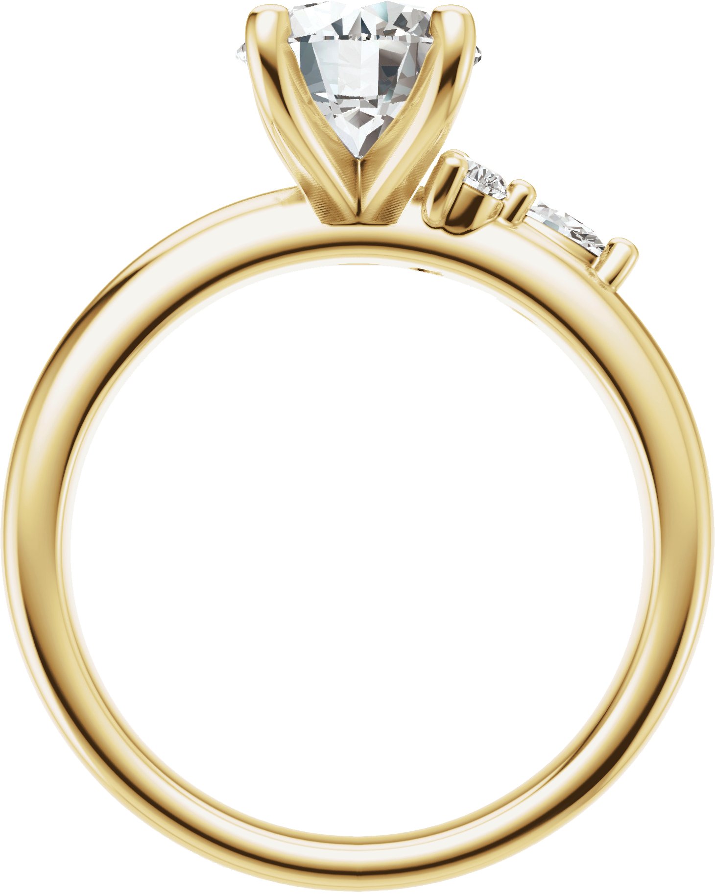 14K Yellow 9x7 mm Oval 1/4 CTW Lab-Grown Diamond Semi-Set Engagement Ring