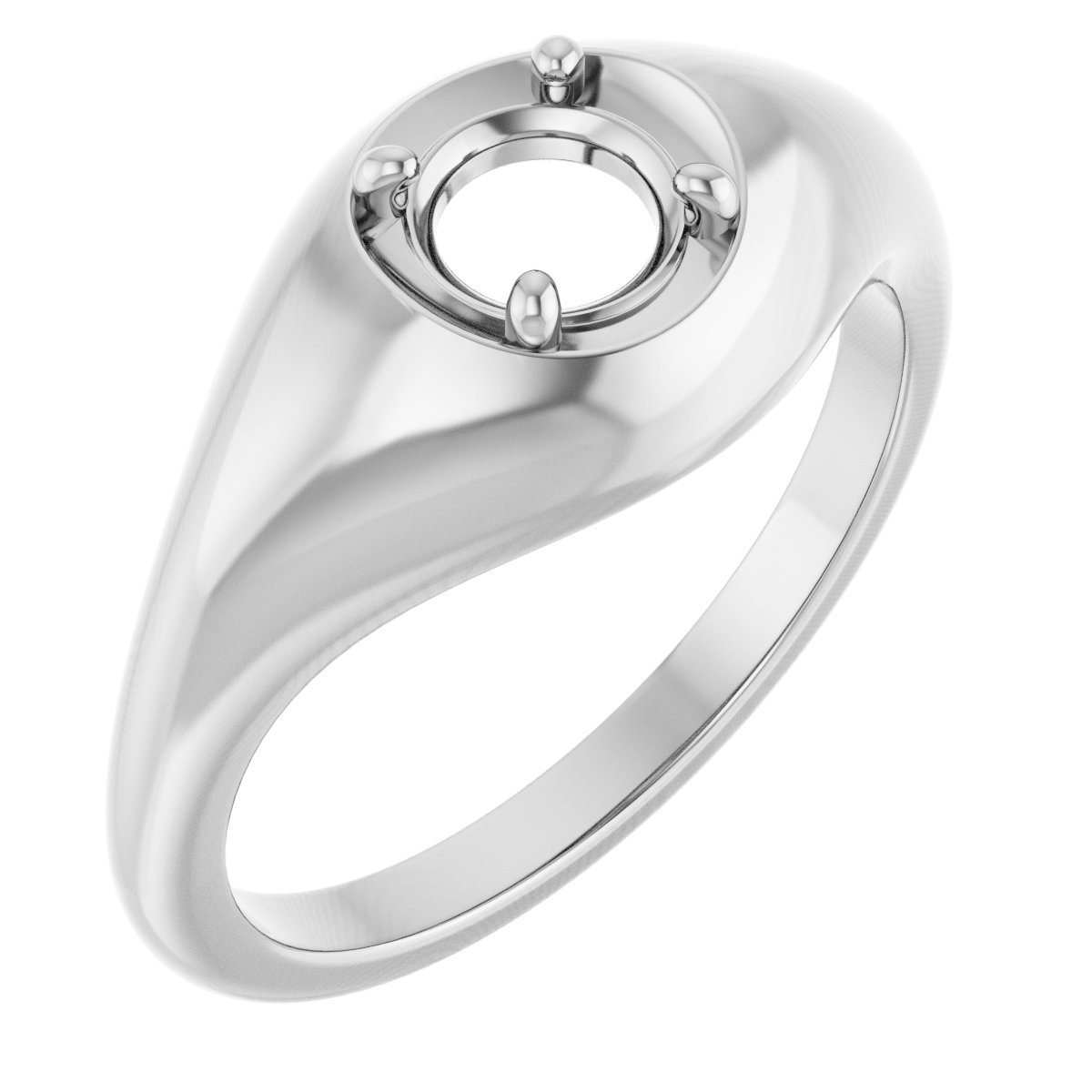 Solitaire Dome Ring