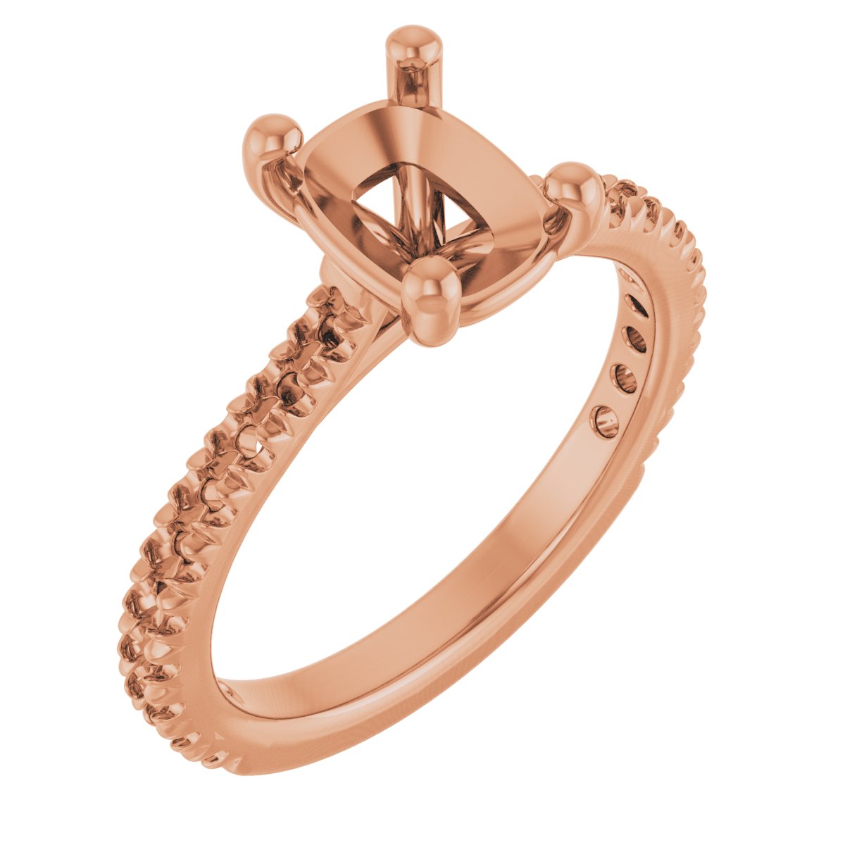 French-Set Accented Engagement Ring or Band