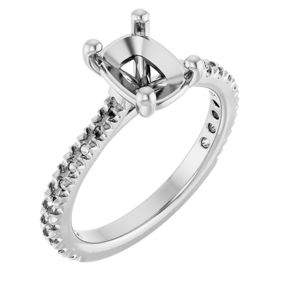French-Set Accented Engagement Ring or Band