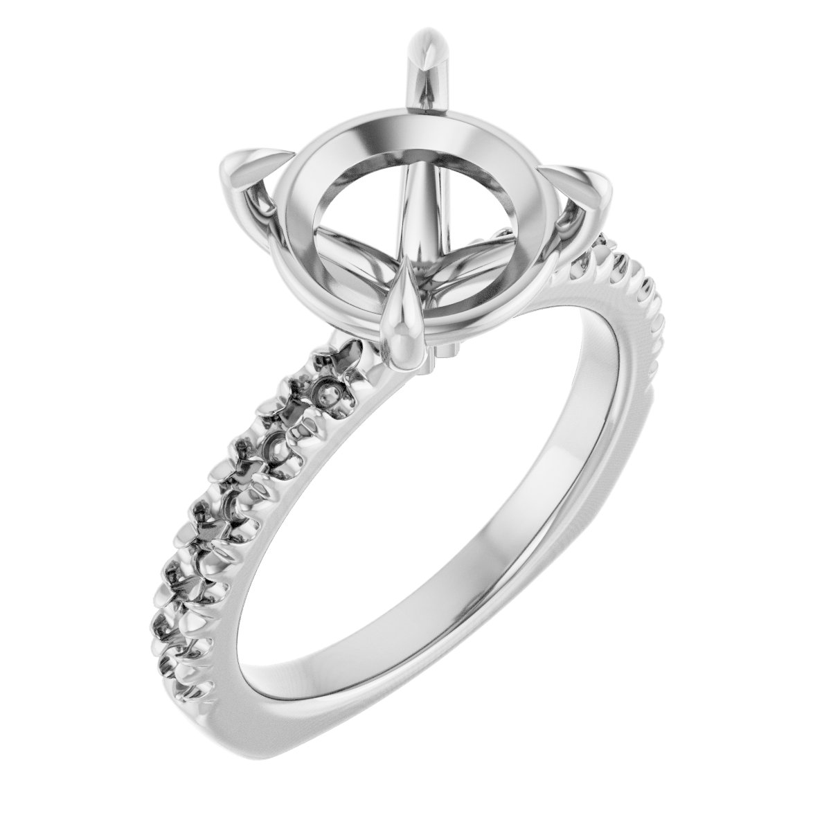 Claw-Prong Euro Shank Engagement Ring