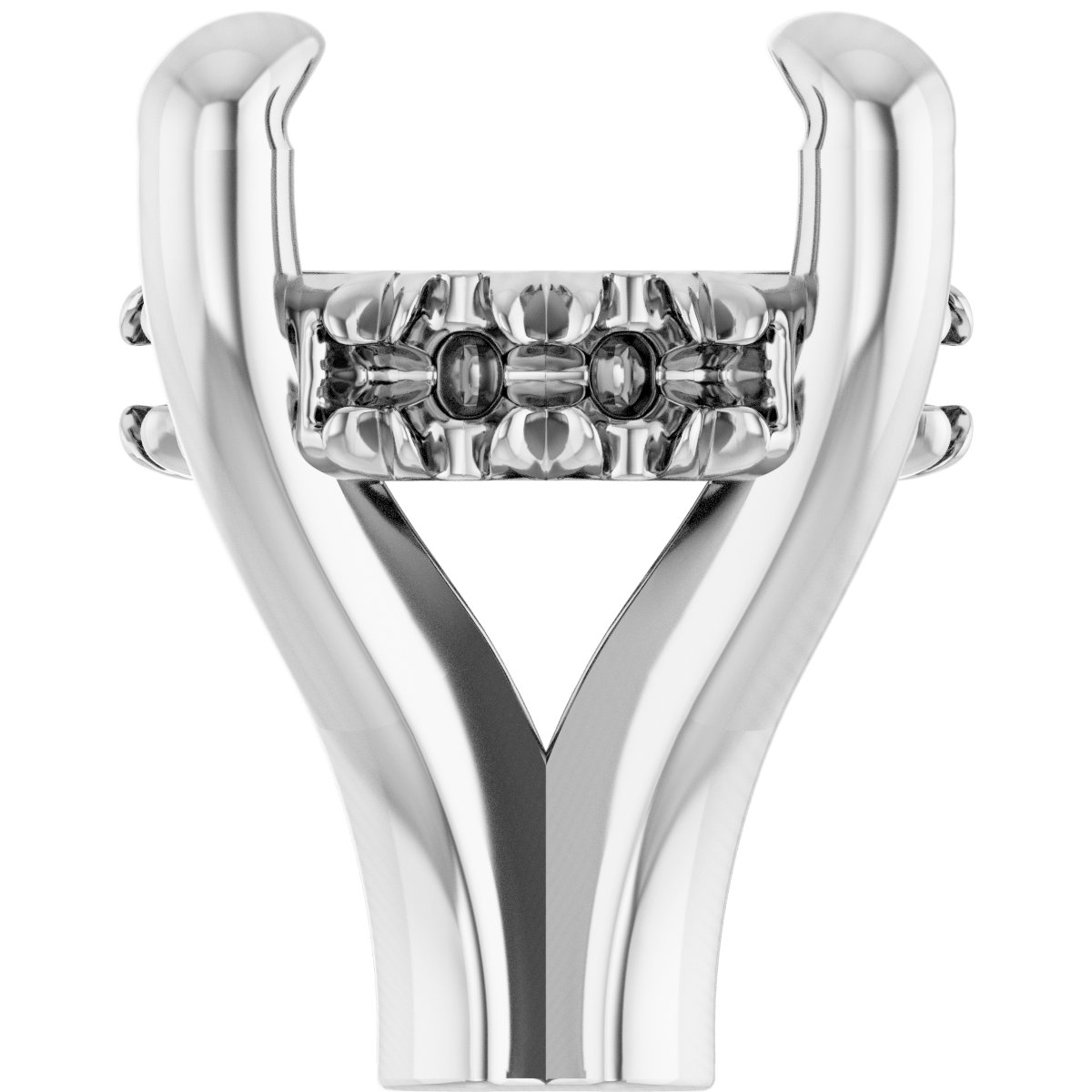 4-Prong Claw Hidden Halo-Style Shank Setting