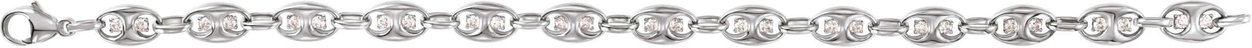 14K White Gold 1 CTW Lab-Grown Diamond Mariner Link 7 1/2 Bracelet
