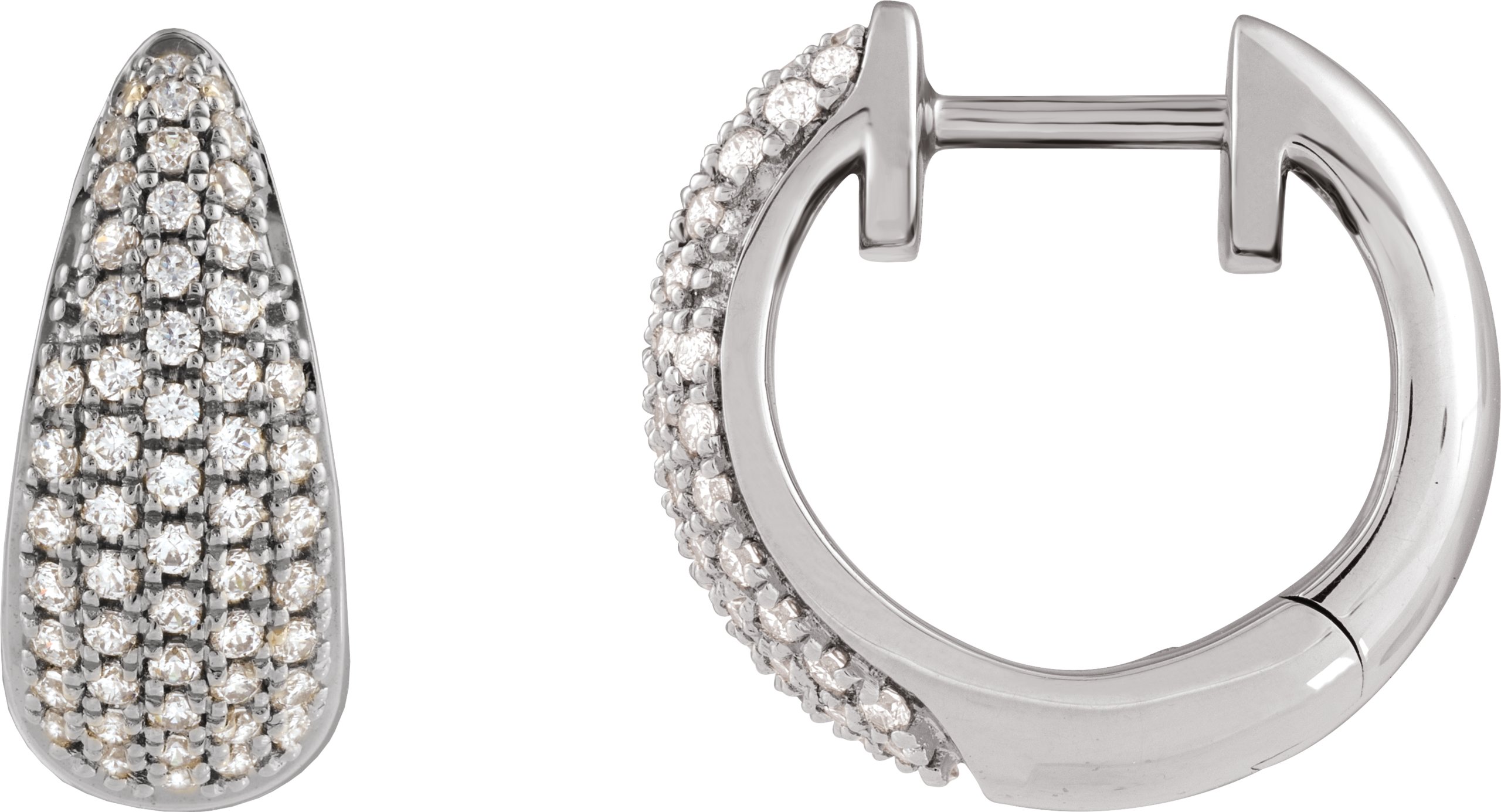 Pave'-Style Cluster Hoop Earring