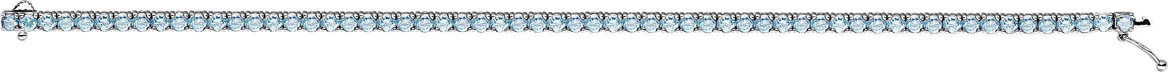 14K White Natural Aquamarine Line 7.25 Bracelet