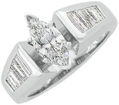 Platinum Diamond Engagement Ring 1 CTW Ref 549694