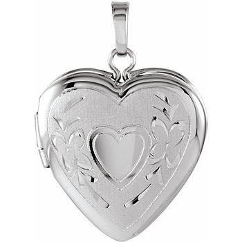 Sterling Silver 22.25x16 mm Heart Shape Locket Ref. 30981
