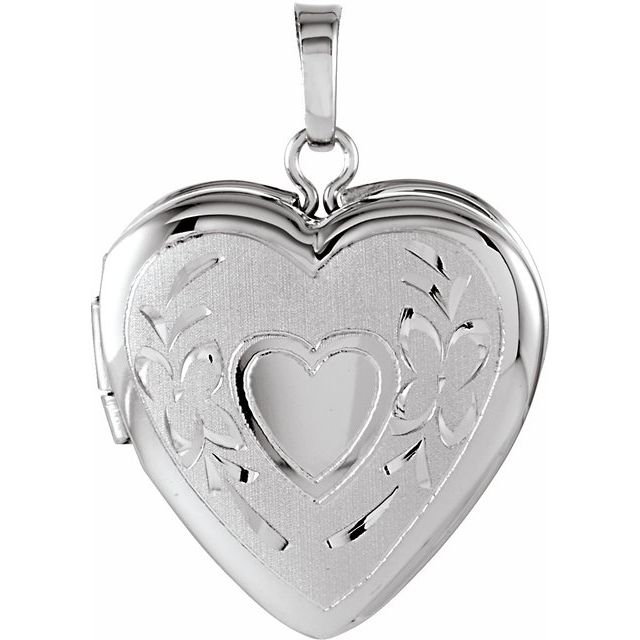 Sterling Silver Engravable Heart Locket