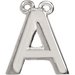 14K White Block Initial A Necklace Center