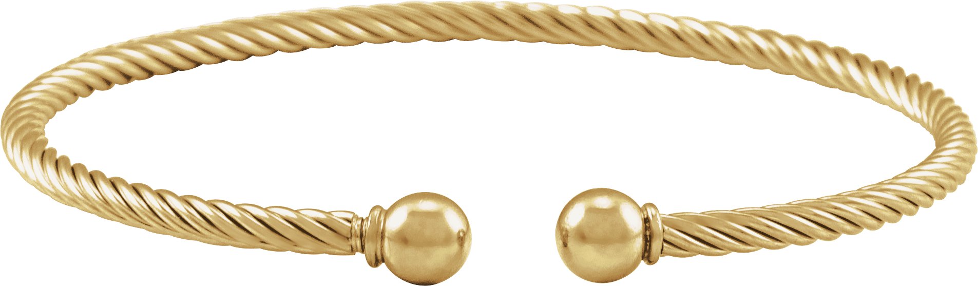 14K Yellow Gold-Filled 3 mm Cuff 6 7/10 Bracelet