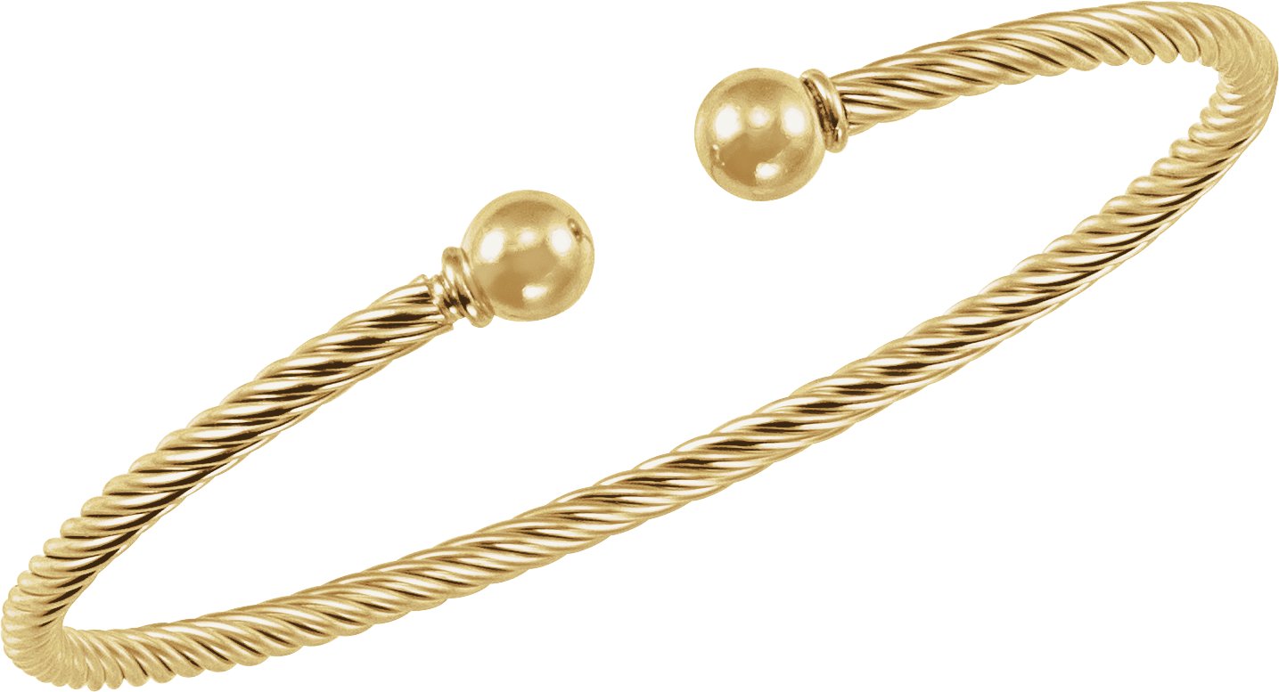 14K Yellow Gold-Filled 3 mm Cuff 6 7/10 Bracelet