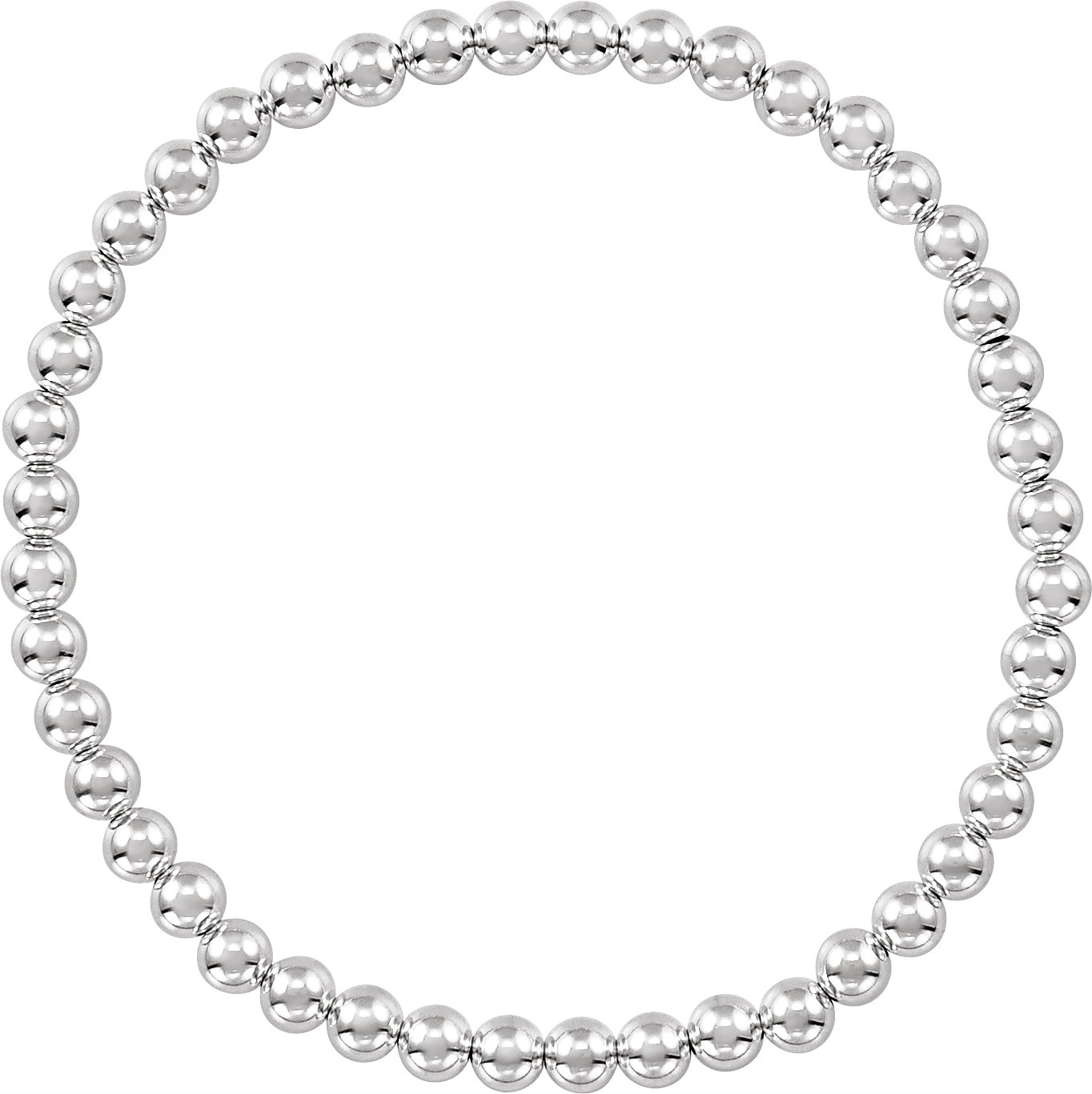 Sterling Silver 4 mm Elastic Bead 6 1/2 Bracelet