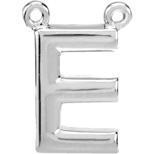 14K White Block Initial E Necklace Center Ref. 2696179