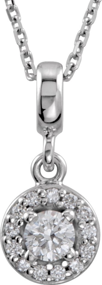 1/5 CTW Natural Diamond Halo-Style 18" Necklace