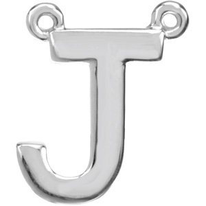 14K White Block Initial J Necklace Center Ref. 2696252