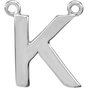 14K White Block Initial K Necklace Center Ref. 2696381