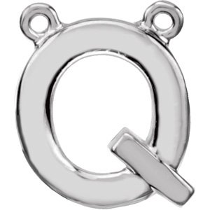 14K White Block Initial Q Necklace Center Ref. 2696861