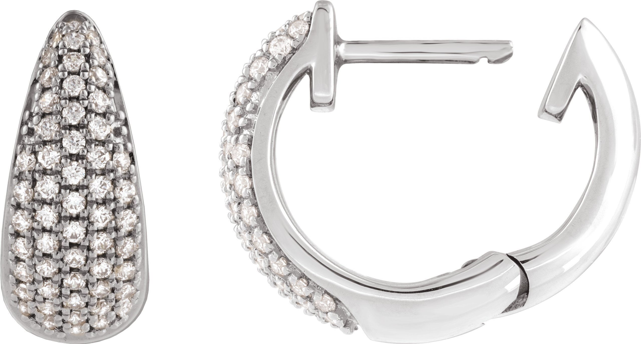 Pave'-Style Cluster Hoop Earring