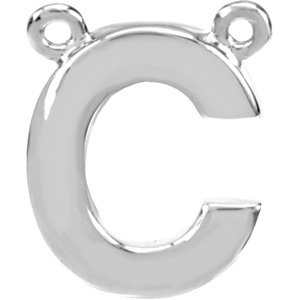 14K White Block Initial C Necklace Center Ref. 2700584