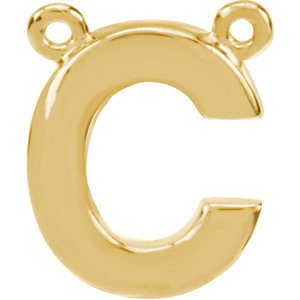 Letter C Necklace - Gold Block Letter Initial Charm