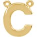14K Yellow Block Initial C Necklace Center