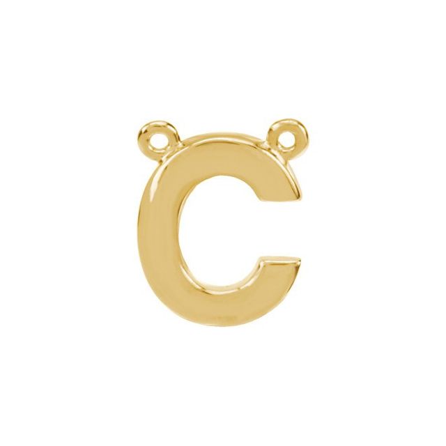 14K Yellow Block Initial C Necklace Center