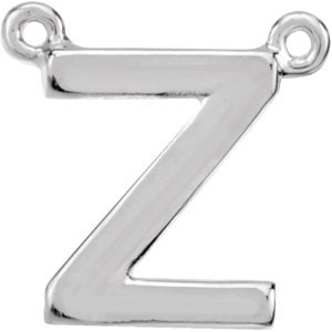 14K White Block Initial Z Necklace Center Ref. 2701614