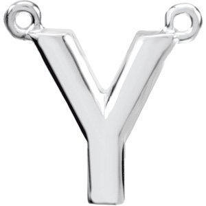 14K White Block Initial Y Necklace Center Ref. 2703479