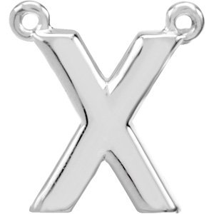 14K White Block Initial X Necklace Center Ref. 2700616