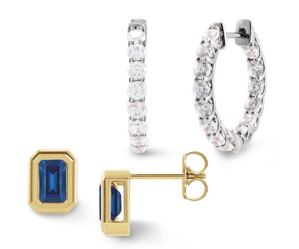 Gold and Diamond Earrings