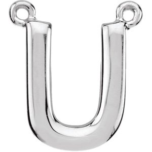 14K White Block Initial U Necklace Center Ref. 2700618