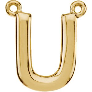 14K Yellow Block Initial U Necklace Center Ref. 2700601