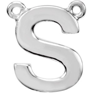 14K White Block Initial S Necklace Center Ref. 2700614