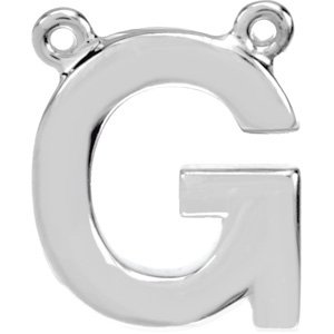 14K White Block Initial G Necklace Center Ref. 2700621