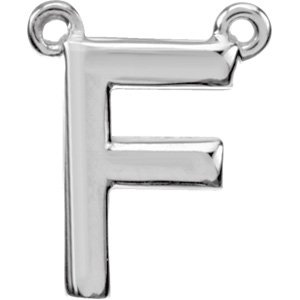 14K White Block Initial F Necklace Center Ref. 2700622