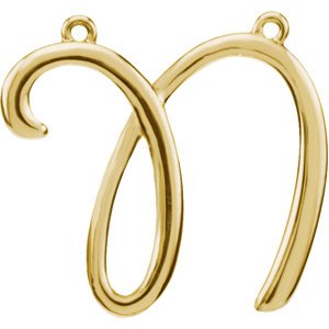 14K Yellow Script Initial N Necklace Center Ref. 2721028