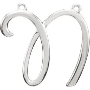 Sterling Silver Script Initial N Necklace Center Ref. 2721032