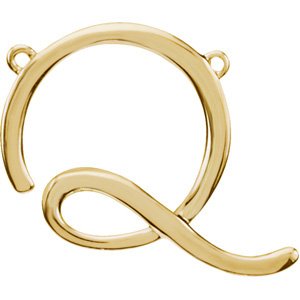 14K Yellow Script Initial Q Necklace Center Ref. 2721094