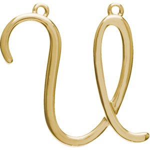 14K Yellow Script Initial U Necklace Center Ref. 2724019