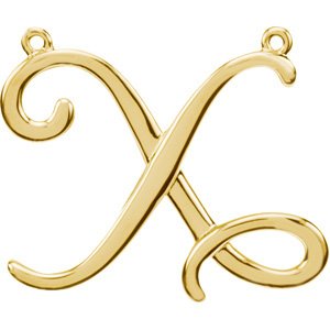 14K Yellow Script Initial X Necklace Center Ref. 2724065