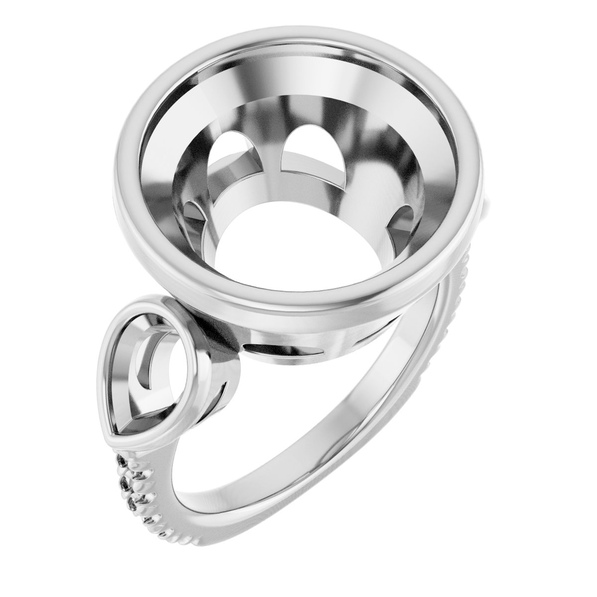 Bezel-Set Three-Stone Engagement Ring