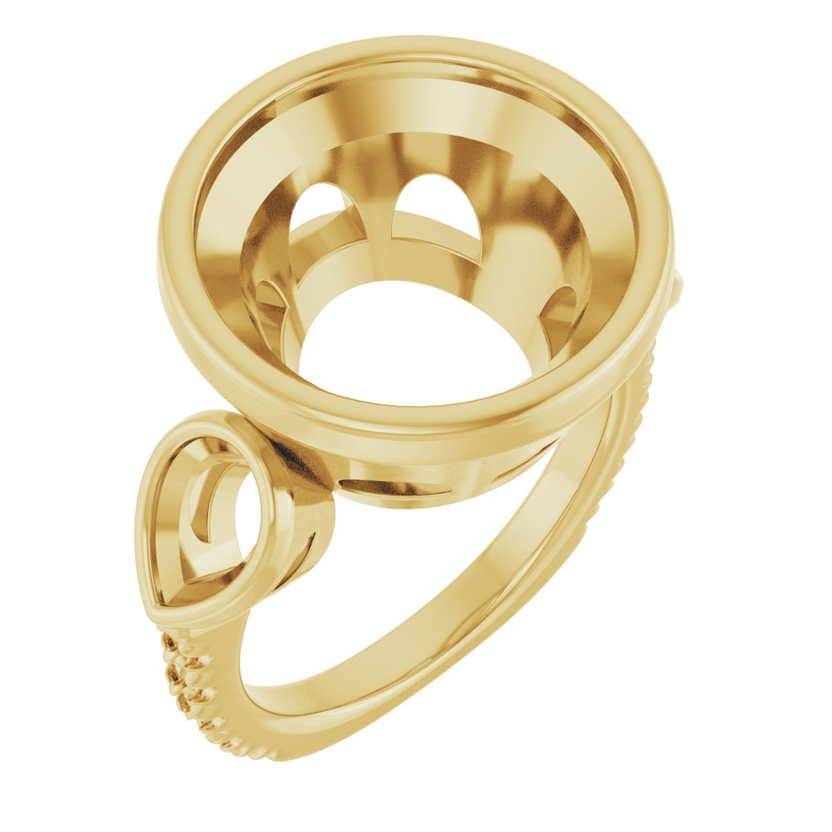 Bezel-Set Three-Stone Engagement Ring