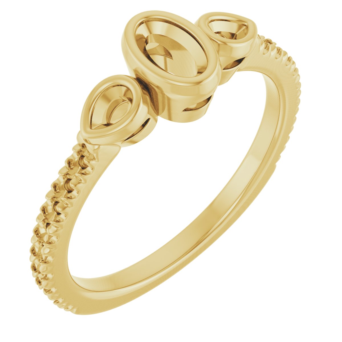 Bezel-Set Three-Stone Engagement Ring